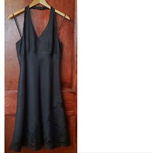 Ann Taylor Embroidered Linen Halter Top Dress